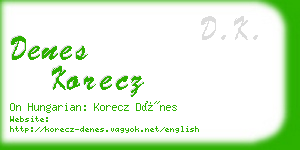 denes korecz business card